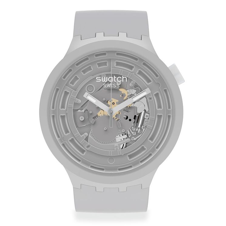 Swatch C-grey Bioceramic Grey Strap Watch