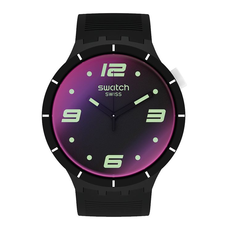 Swatch Futuristic Black Silicone Strap Watch