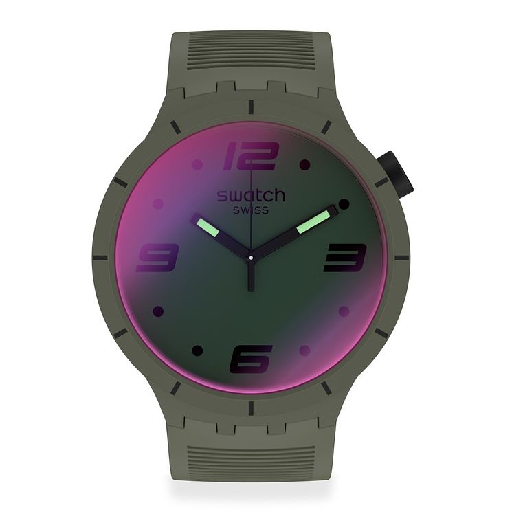 Swatch Futuristic Green Silicone Strap Watch