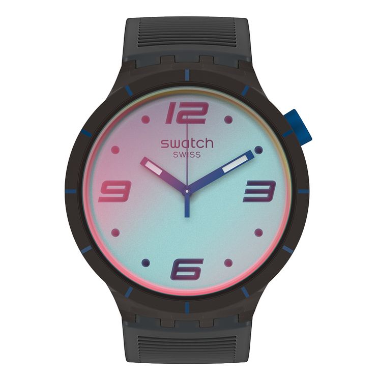 Swatch Futuristic Grey Silicone Strap Watch