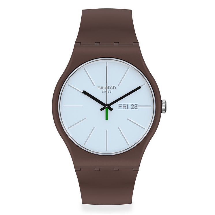 Swatch Laki Brown Biosourced Material Strap Watch