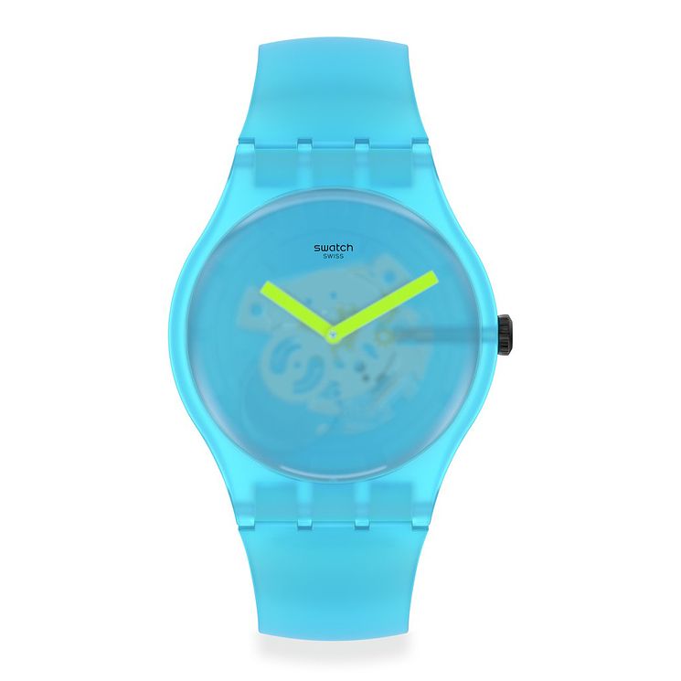 Swatch Ocean Blur Blue Silicone Strap Watch