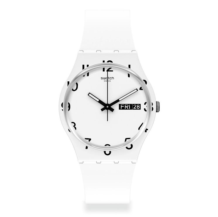 Swatch Over White Silicone Strap Watch