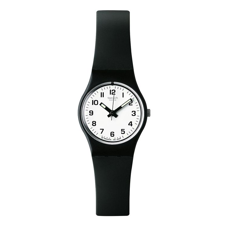 Swatch Something New Ladies Black Plastic Strap Watch