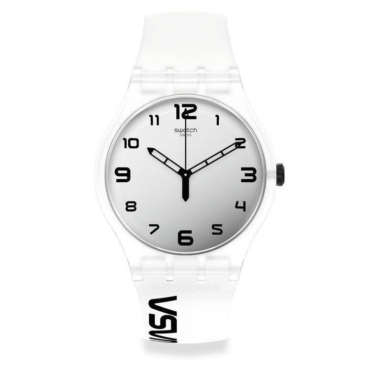 Swatch Space Race Unisex White Silicone Strap Watch