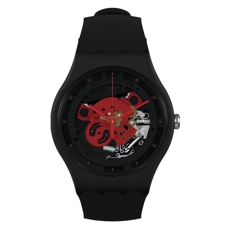 Swatch Time To Red Big Biosourced Material Strap Watch