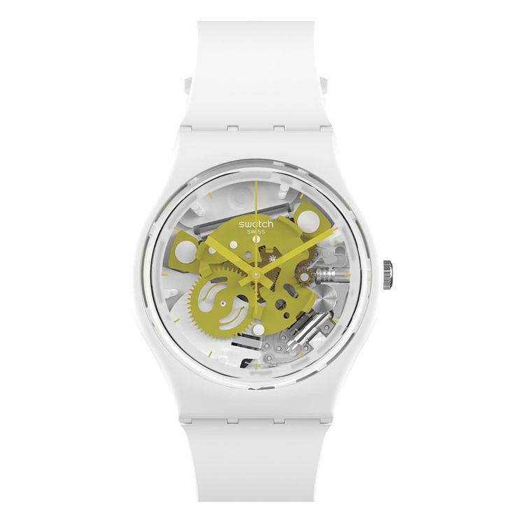 Swatch Time To Yellow Small Biosourced Material Strap Watch