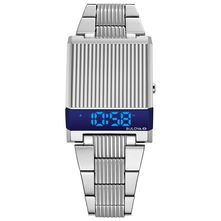 Bulova Computron Mens Stainless Steel Bracelet Watch