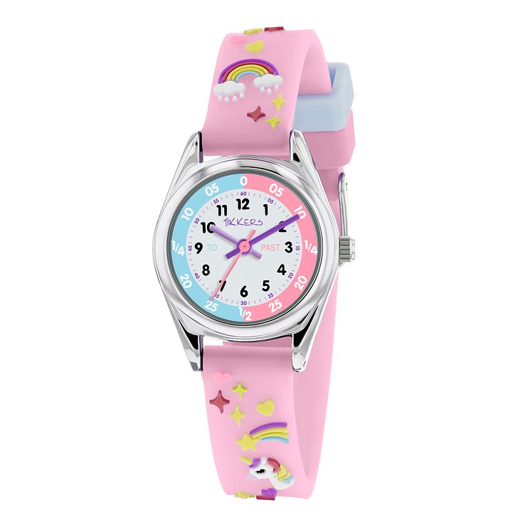 Tikkers Purple Unicorn Silicone Strap Time Teacher Watch