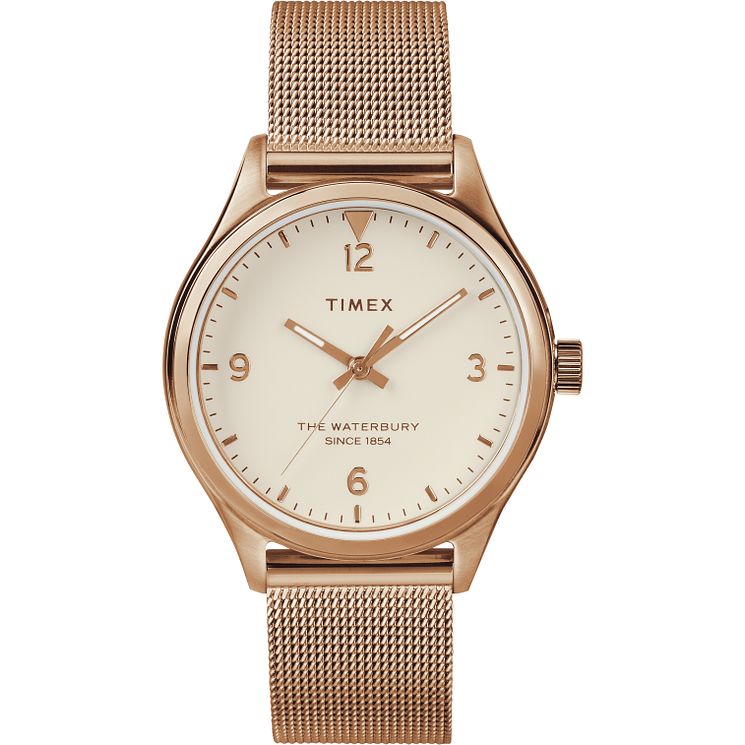 Timex Waterbury Ladies Rose Gold Tone Mesh Bracelet Watch
