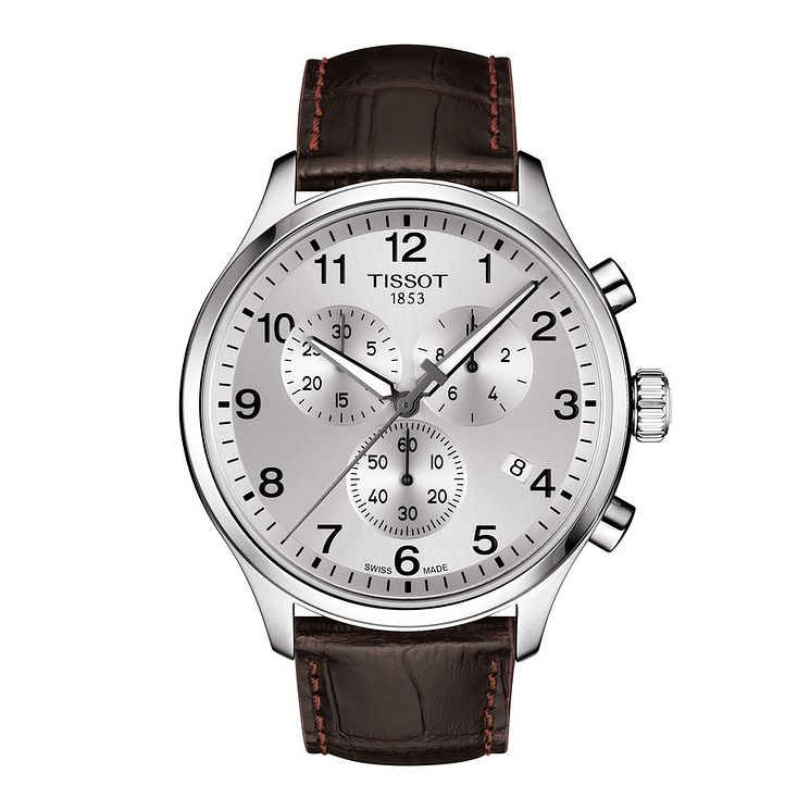 Tissot Chrono Xl Mens Dark Brown Leather Strap Watch