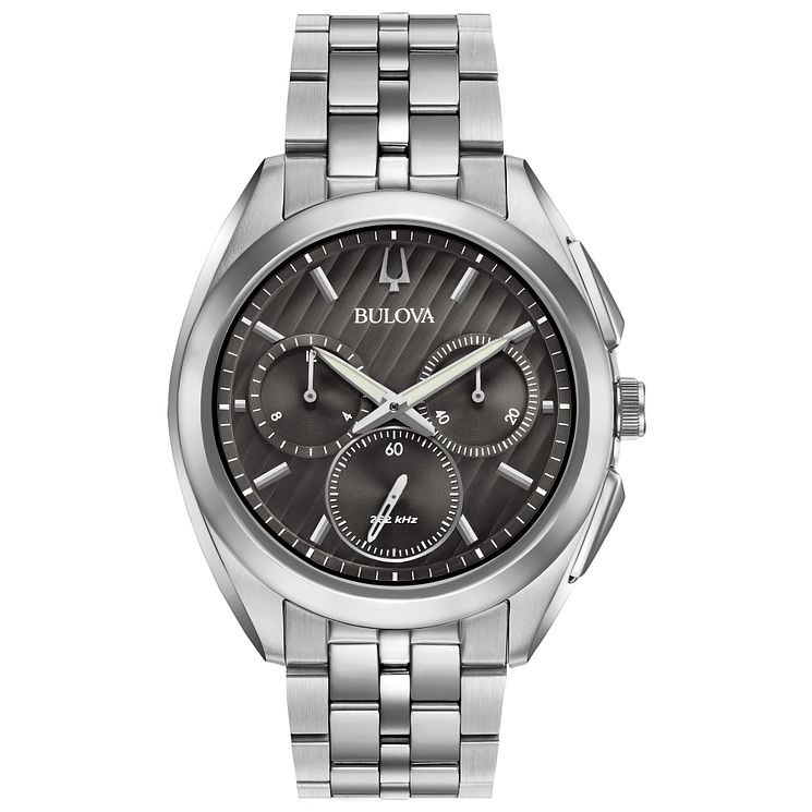 Bulova Curv Chronograph Mens Stainless Steel Bracelet Watch