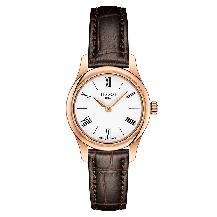 Tissot Tradition Ladies Brown Leather Strap Watch