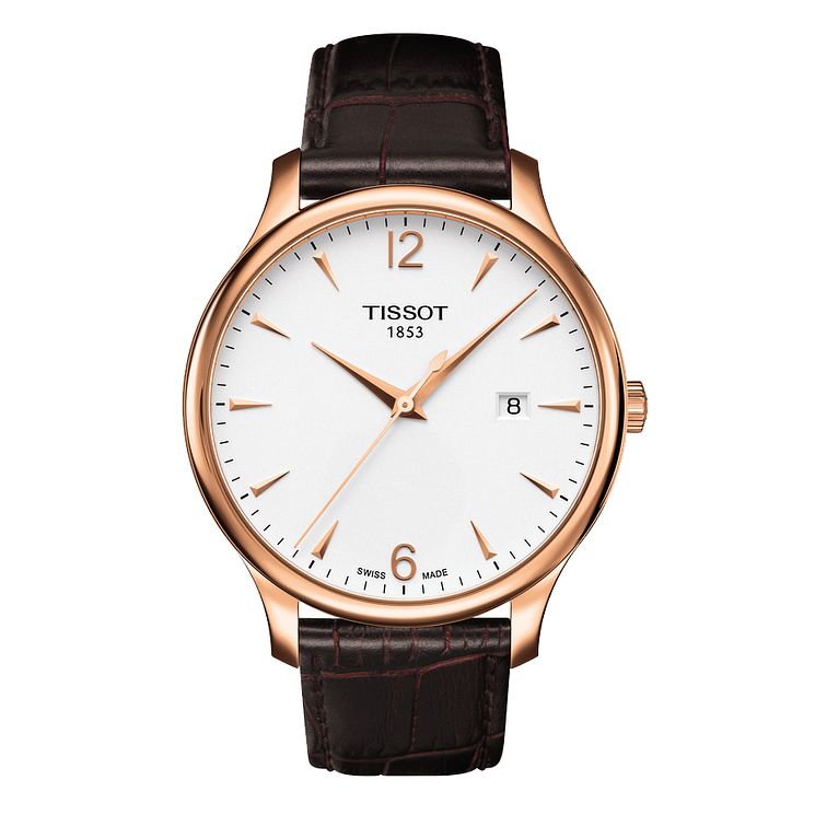 Tissot Tradition Mens Brown Leather Strap Watch