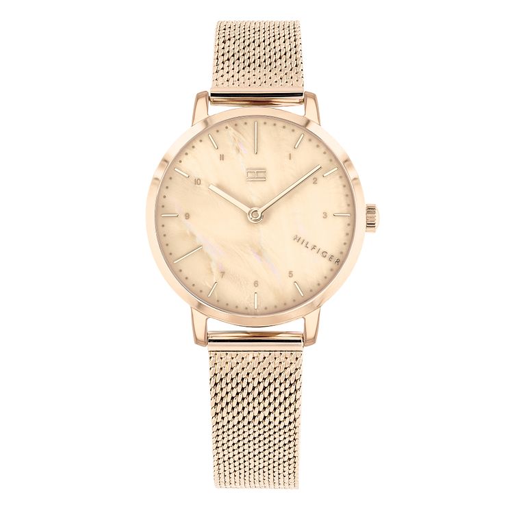 Tommy Hilfiger Ladies Rose Gold Plated Bracelet Watch