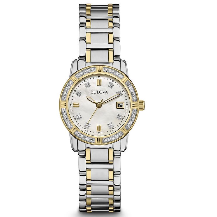 Bulova Ladies Diamond Two Tone Bracelet Watch