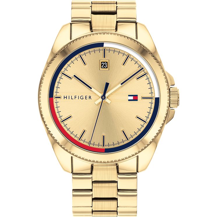 Tommy Hilfiger Mens Gold Ip Bracelet Watch