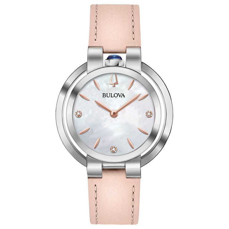 Bulova Ladies Rubaiyat Pink Leather Strap Watch