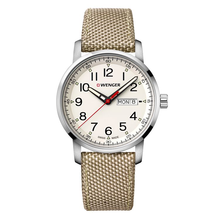 Wenger Attitude Heritage Cream Dial Nylon Strap Watch