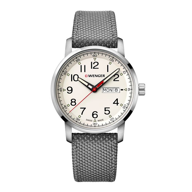 Wenger Attitude Heritage Mens Grey Fabric Strap Watch