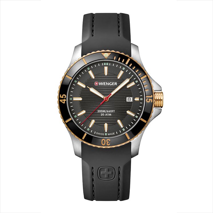 Wenger Seaforce Mens Quartz Black Silicone Strap Watch