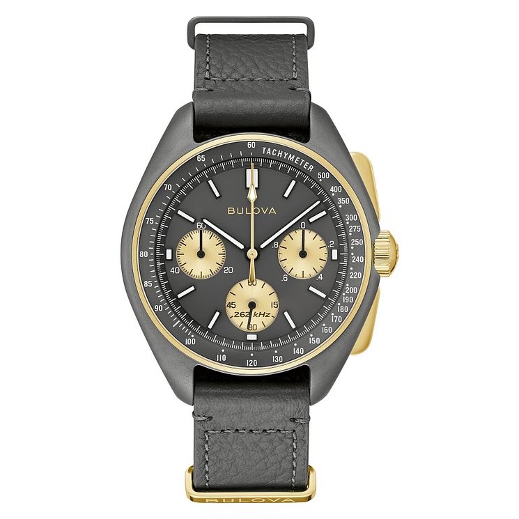 Bulova Lunar Pilot Limited Edition Grey Leather Strap Watch
