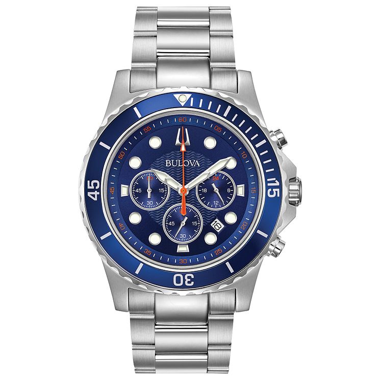 Bulova Mens Classic Blue Dial Bracelet Watch