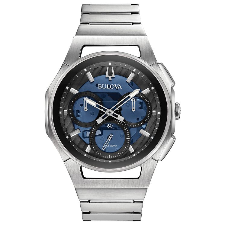 Bulova Mens Curv Stainless Steel Chronograph Watch