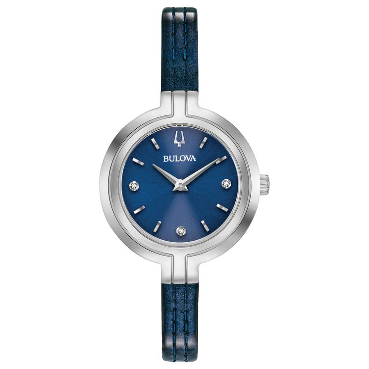 Bulova Rhapsody Ladies Blue Leather Strap Watch