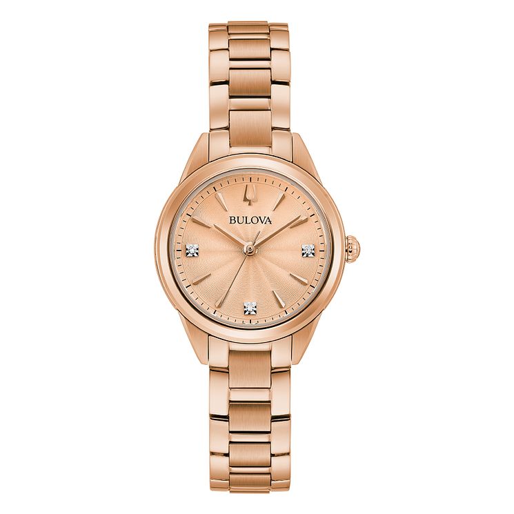 Bulova Sutton Ladies Rose Gold Tone Bracelet Watch