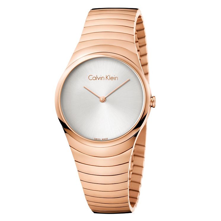 Calvin Klein Ladies Rose Gold Plated Steel Bracelet Watch