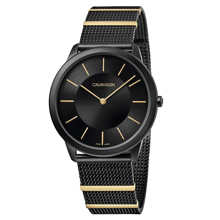 Calvin Klein Minimal Mens Two Tone Mesh Bracelet Watch