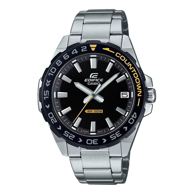 Casio Edifice Countdown Mens Stainless Steel Bracelet Watch