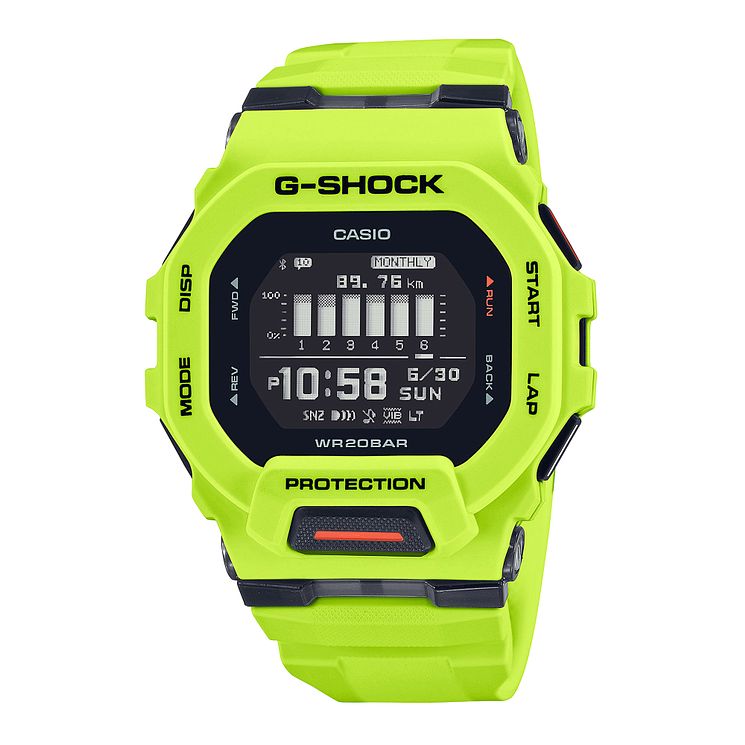 Casio G-shock G-squad Bluetooth Yellow Resin Strap Watch