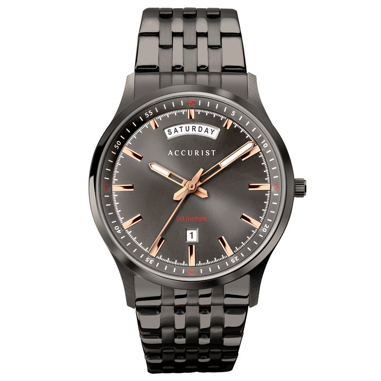 Accurist Grey Ion-plated Bracelet Watch