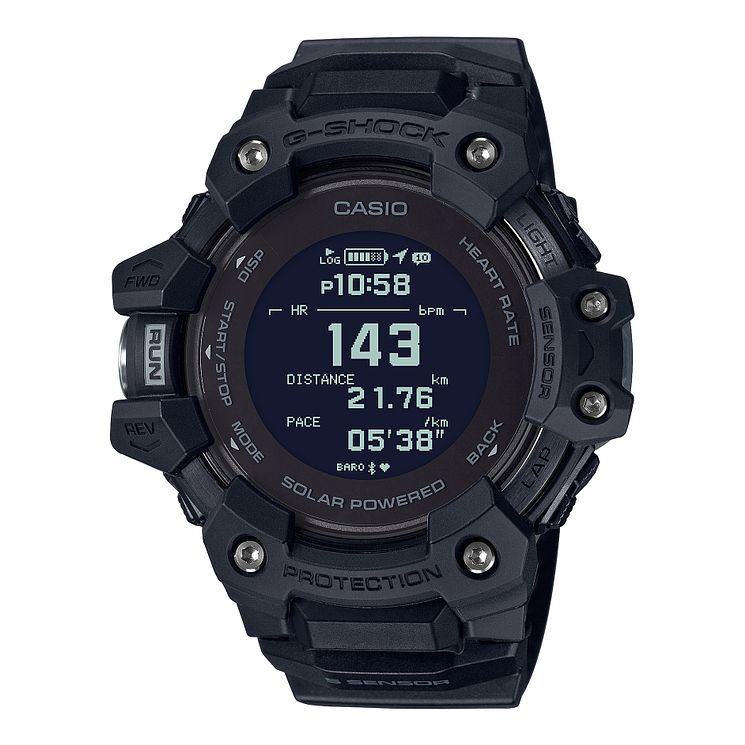 Casio G-shock Heart Rate Monitor Black Resin Strap Watch