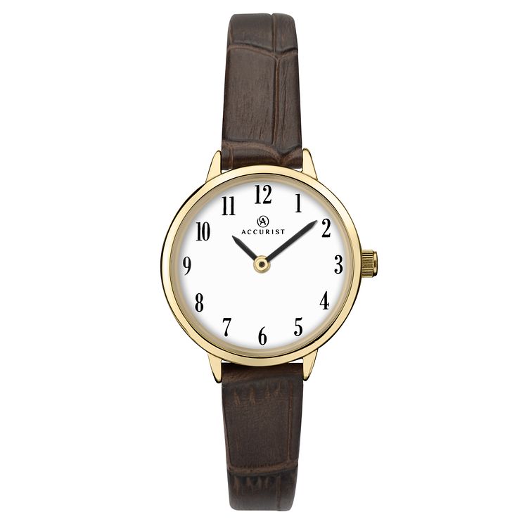 Accurist Ladies Brown Leather Strap Watch