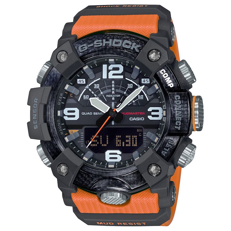 Casio G-shock Mens Mudmaster Orange Rubber Strap Watch