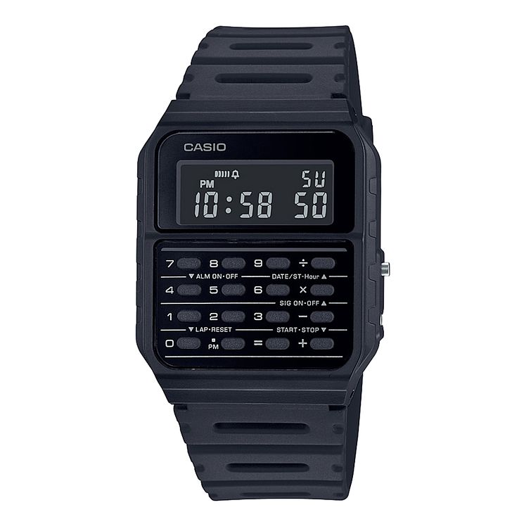 Casio Vintage Calculator Unisex Black Resin Strap Watch