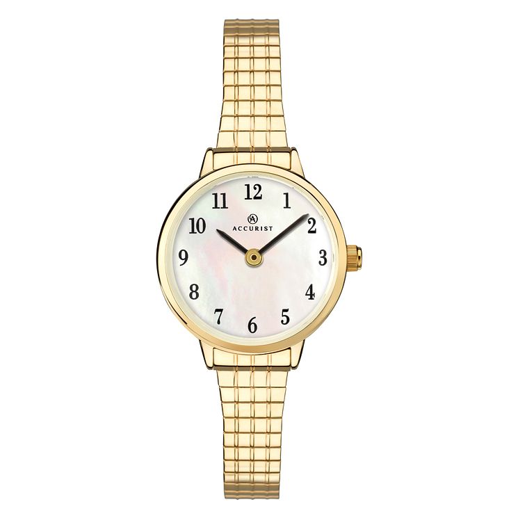 Accurist Ladies Gold Plated Expander Bracelet Watch