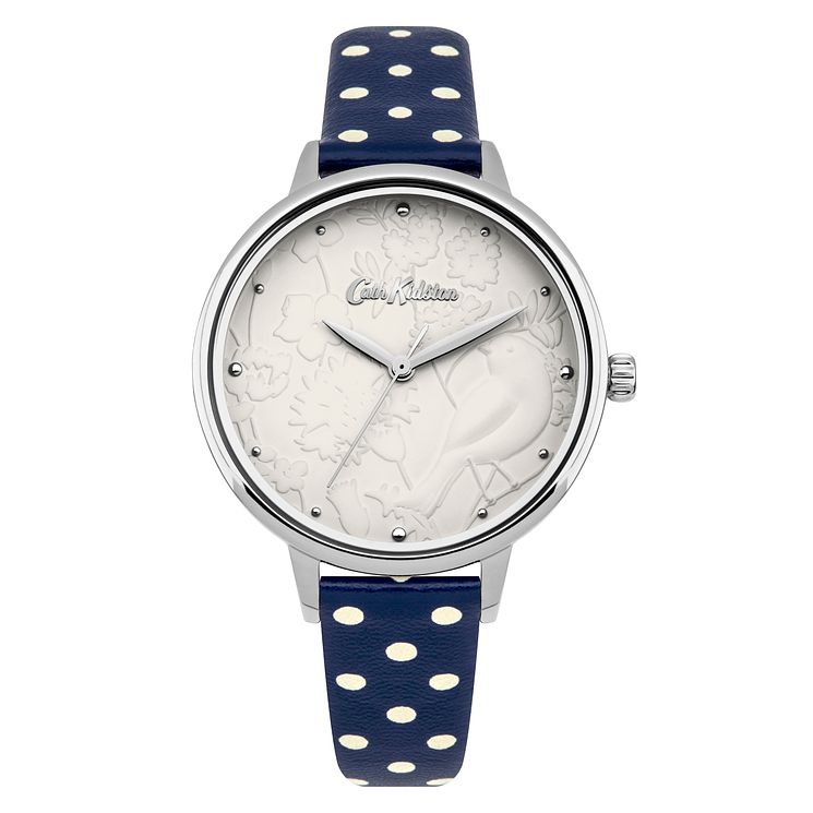 Cath Kidston Ladies Navy Spot Strap Watch