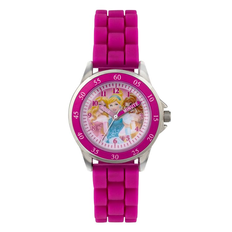 Childrens Disney Princess Time Teacher Pink Strap Watch