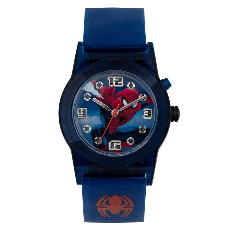 Childrens Spiderman Light-up Blue Rubber Strap Watch