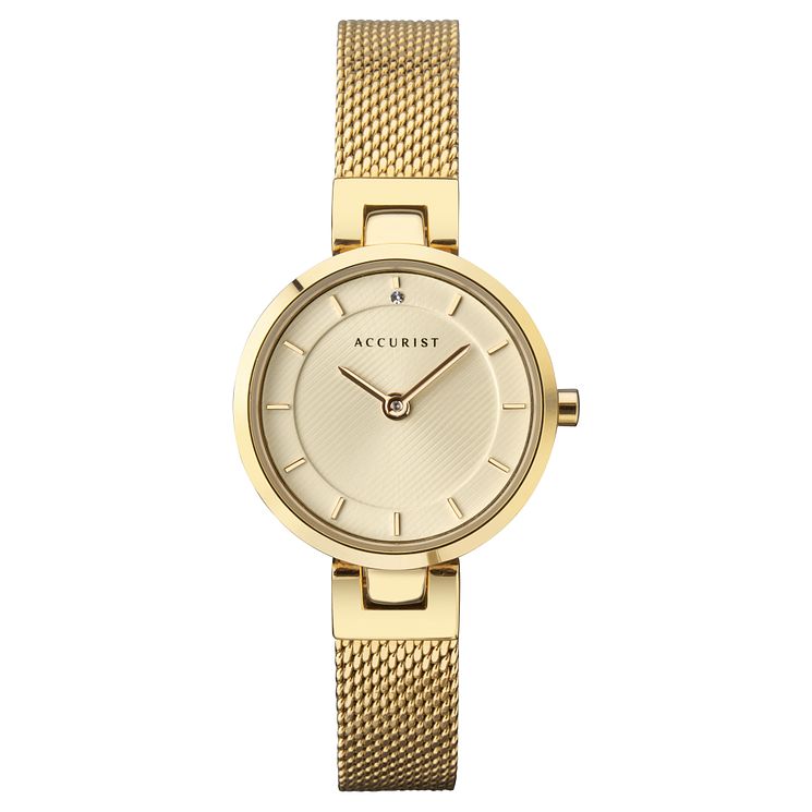 Accurist Ladies Gold Tone Mesh Bracelet Watch