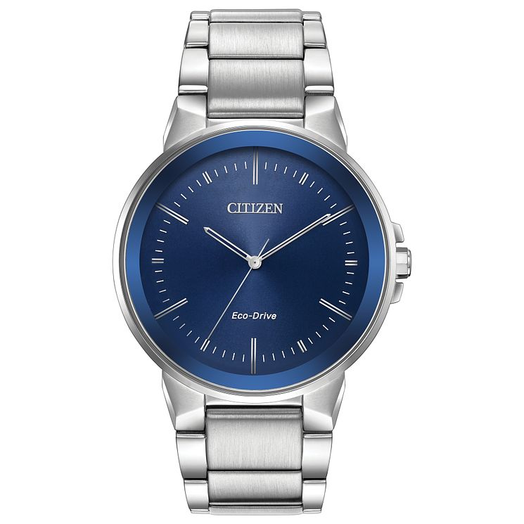 Citizen Axiom Mens Blue Dial Stainless Steel Bracelet Watch