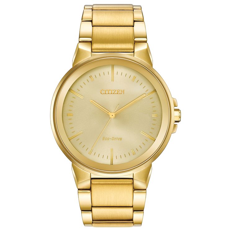 Citizen Axiom Mens Gold Plated Bracelet Watch