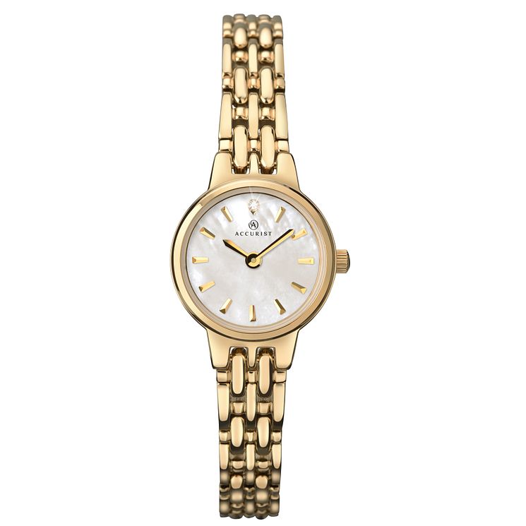 Accurist Ladies Mother Of Pearl Gold Tone Bracelet Watch