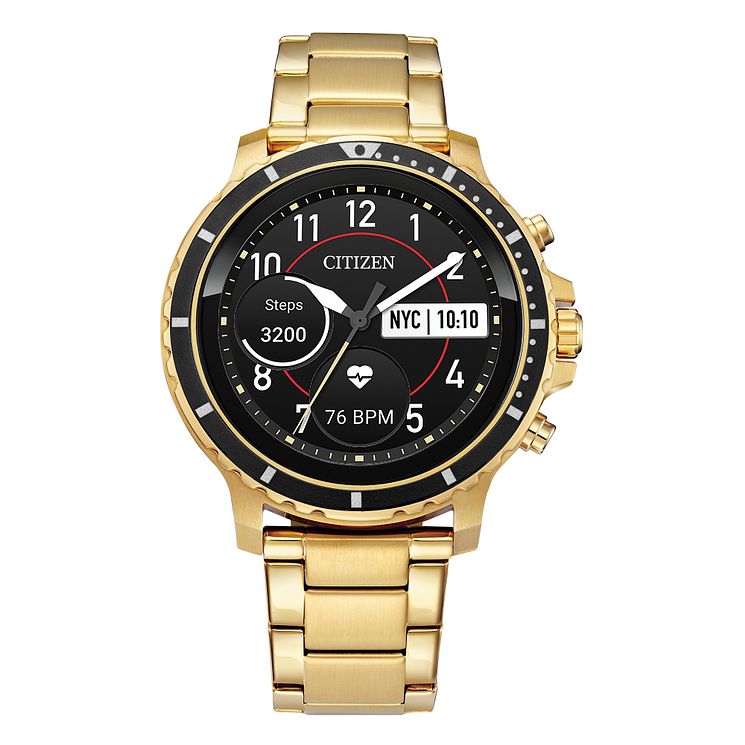 Citizen Cz Smart Mens Gold Tone Bracelet Smartwatch