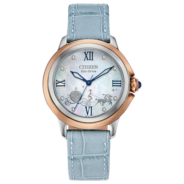 Citizen Disney Cinderella Blue Leather Strap Watch