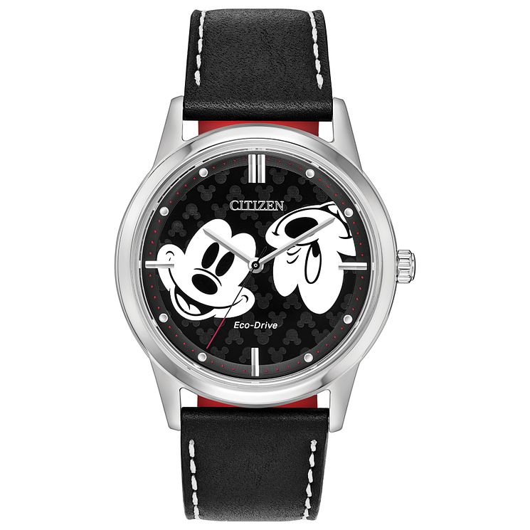 Citizen Disney Mickey Mouse Black Leather Strap Watch
